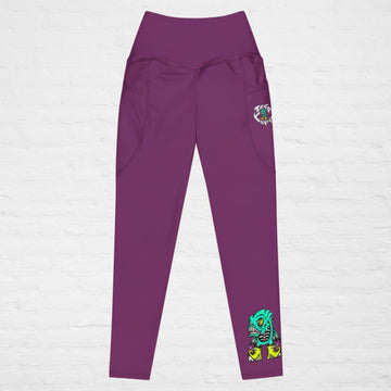 Trap Caviar “Purple Erkcel” Leggings with pockets - Trap Caviar